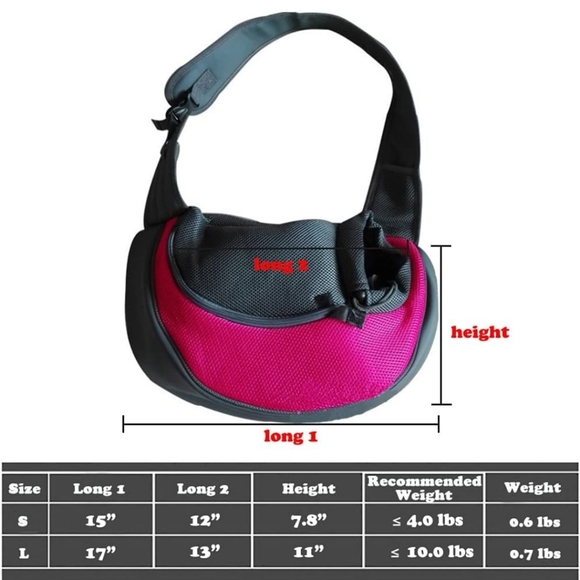 Pet Sling, Pet Dog Sling Carrier Adjustable Dog Satchel Carrier BagSz S | NWOT - Picture 4 of 10